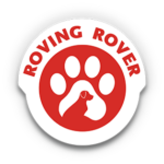 An icon showing a paw with a dog silhouette on the inside and the words ROVING ROVER above the paw print