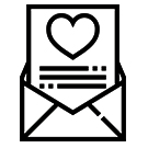 Heart letter in envelope