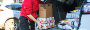 ARL staff member delivering food for Keep Pets S.A.F.E.