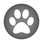 silver paw print