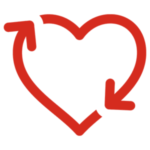 red heart with arrows icon