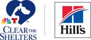 Clear the Shelters logo next to Hills Pet Nutrition logo